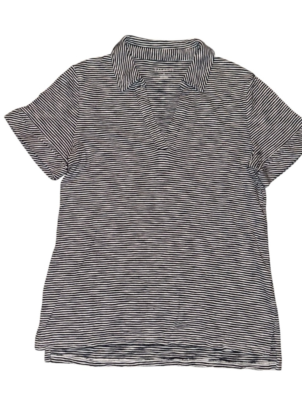 Talbots Striped Polo Shirt Women Medium Blue White Cotton Modal